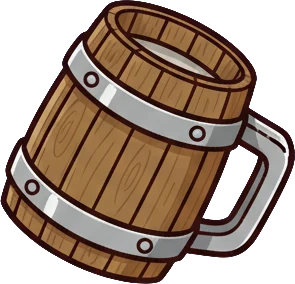 AIが描いたコップのマーカー（木のジョッキ）